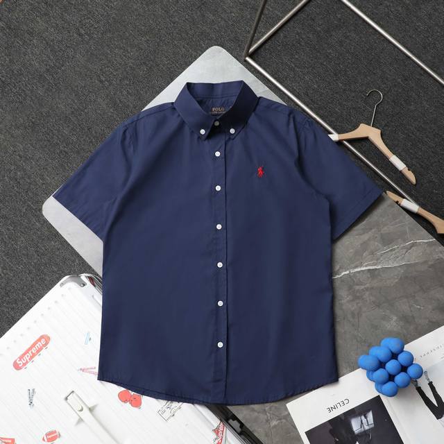 上新 顶级复刻 高端定制 - Ralph Lauren 拉夫劳伦 经典款小标小马刺绣短袖衬衫 - 款号: 2008 - 颜色: 黑色 白色 藏青色 - 顶级复刻