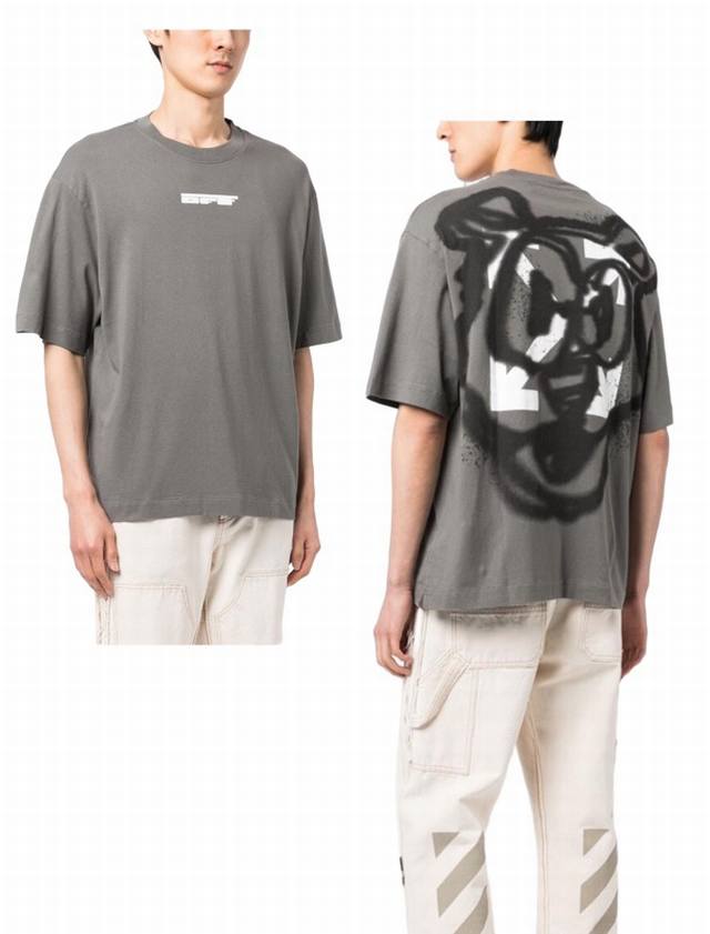 现货： # Ss春夏最新款 品牌：Off-White 描绘卡通箭头款短袖T恤！ 颜色：灰色 尺码：Xs-S-M-L 男女同款 面料：采用定制230克32织纯棉双