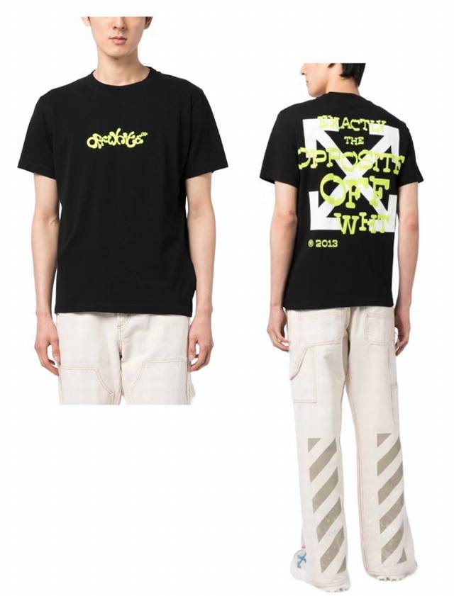 现货： # Ss春夏最新款 品牌：Off-White 植绒字母箭头款短袖T恤！ 颜色：黑色 尺码：Xs-S-M-L 男女同款 面料：采用定制230克32织纯棉双