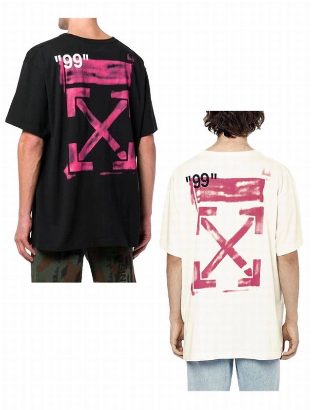 现货： # 经典春夏新款 品牌：Off-White 99箭头款短袖T恤！ 颜色：黑色 米黄 尺码：Xs-S-M-L 男女同款 面料：采用定制230克32织纯棉双