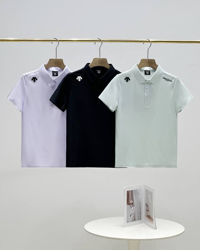 实拍图奉上，Descente迪桑特官方女士防晒短袖Polo衫高尔夫凉感冰丝速干Polo衫，双重凉感黑科技，简约质感，轻松驾驭炎热夏季！ 再次开炸！代工厂P原货，