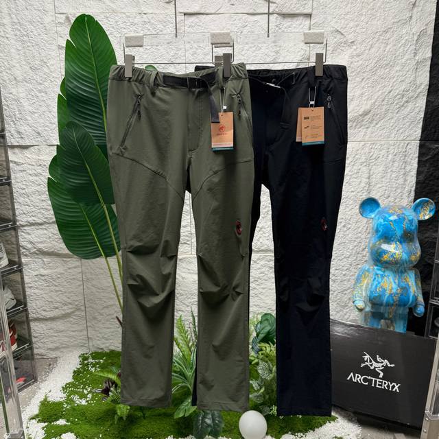 Panda版本！供货 #代购级 Mammut 猛犸象 刺绣新款Courmayeur户外男软壳裤子防风徒步登山裤 高透气、四向弹性、具有出色防风性能，非常舒适的S