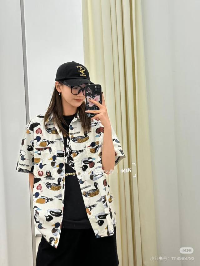 过验级Human Made Ss25鸭子满印迷彩印花情侣款短袖T恤 637 购入Zp打版定制原版纯棉斜纹布面料，水洗后手感无限接近原版，完全还原，定制领标，洗水