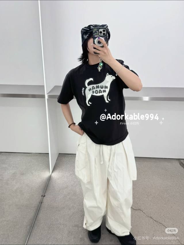 过验级Human Made Ss25灰白小狗印花情侣款短袖T恤 3621 购入Zp打版定制原版280克竹节无缝圆筒面料，水洗后手感无限接近原版，完全还原，定制领