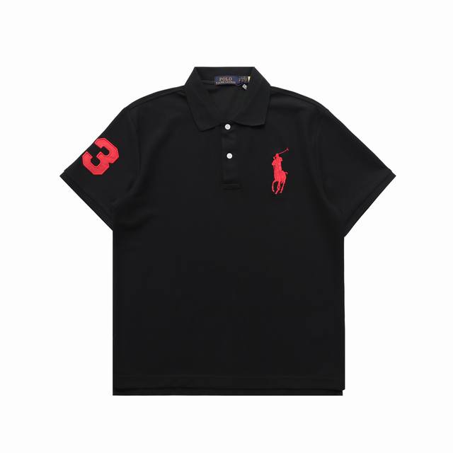 顶级复刻版本 Ralph Lauren 拉夫劳伦 新款大马刺绣翻领Polo衫短袖T恤 款号：2009 颜色：黑色 白色 灰色 藏青 尺码：S-Xl 面料: 28