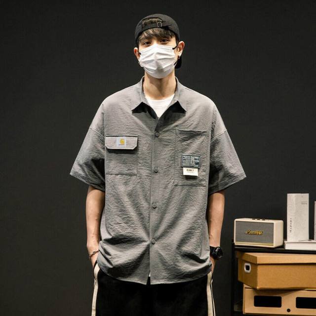 Carhartt 卡哈特 夏季专柜日系户外机能工装短袖衬衫衬衣上衣 原单复刻高品质面料，立体凹凸肌理，质感出色透气性强，满满的高级感，返利设计双线加固，耐穿耐洗