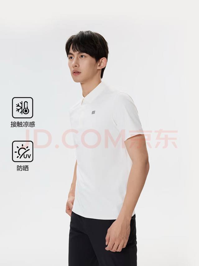 可隆X-Cot凉感防晒Polo｜Upf80+户外战袍，一秒降温，无畏骄阳 1. 科技凉感，瞬间降温 采用X-Cot专利针织面料 锦纶70.9%+氨纶29.1%