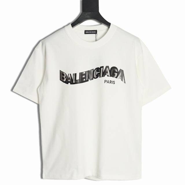 Balenciaga 巴黎世家25Ss 扭曲字母印花情侣圆领短袖 T恤-顶级版本 218 男女同款 不挑年龄不挑身材不挑性别 经典不过时 面料手感非常舒服 质感