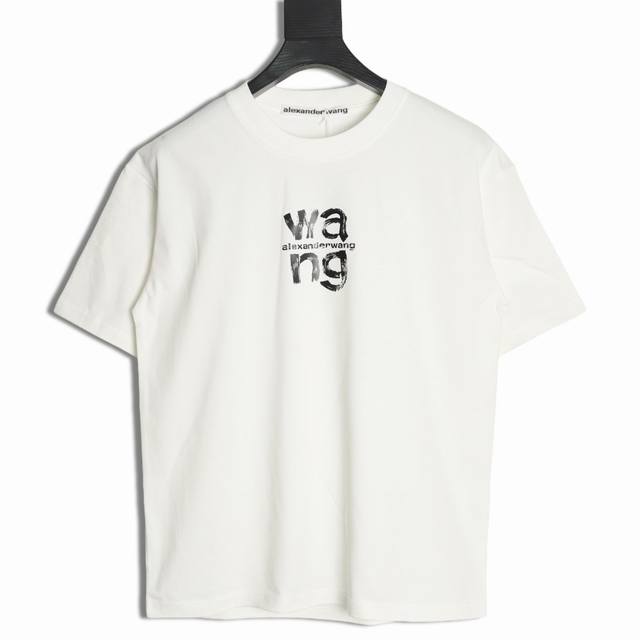 Alexander Wang 亚历山大王 Aw 25Ss 刷漆字母印花情侣圆领短袖 T恤-顶级版本 216 男女同款 不挑年龄不挑身材不挑性别 经典不过时 面料