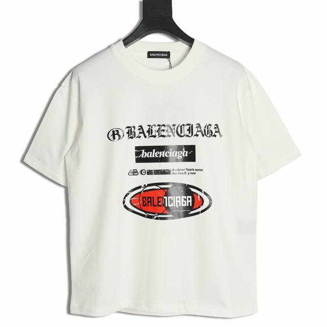 Balenciaga 巴黎世家25Ss破坏字母印花情侣圆领短袖 T恤-顶级版本 206 男女同款 不挑年龄不挑身材不挑性别 经典不过时 面料手感非常舒服 质感超