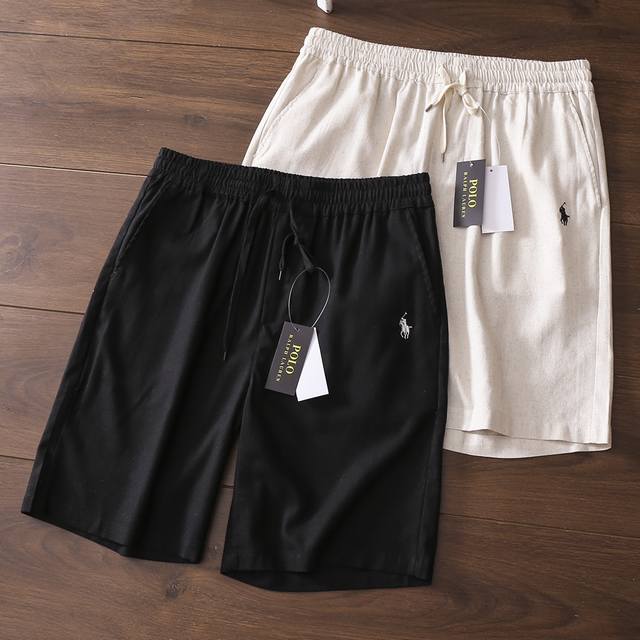 严选好货！Ralphlauren拉夫劳伦新款男女亚麻五分裤刺绣短裤！亚麻材质，天然透气属性，吸湿排汗，降温自带凉感！春夏天然空调裤！廓形剪裁，上身显瘦！版型挺括