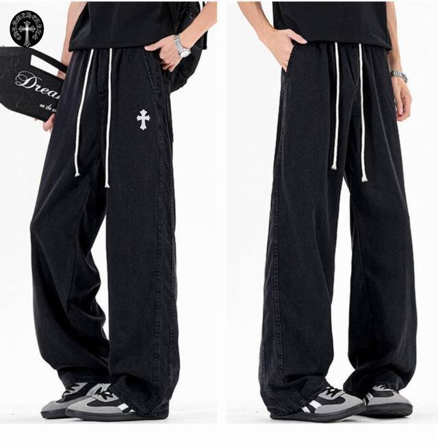 克罗心Chrome Hearts 夏季薄款莱赛尔纤维天丝水洗牛仔潮裤 男女同款 采用国际进口优质莱赛尔牛仔面料 百洗不裂 不变形 耐磨性高 色牢度牢等特点 穿着