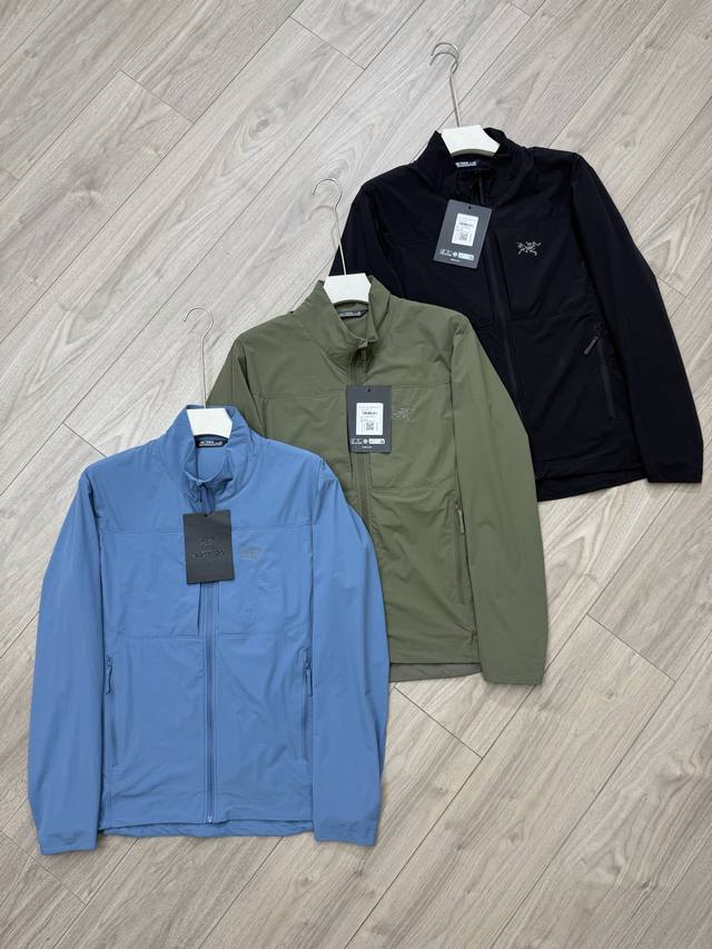 丶上新 始祖鸟防晒皮肤衣 细节图 Arc'teryx 始祖鸟三色Gamma Lightweight 情侣款小鸟刺绣纯色立领软壳轻薄户外防风防晒夹克外套 Gamm