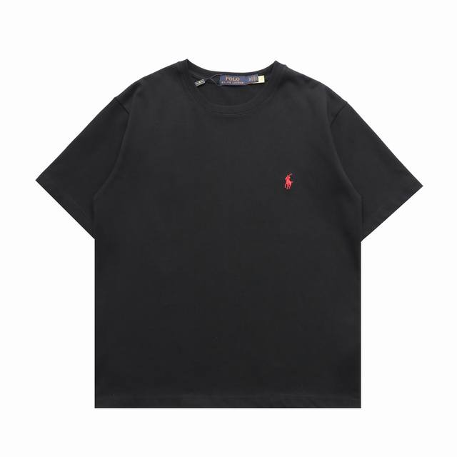 顶级复刻版本] 品名: Ralph Lauren 拉夫劳伦 基础款小马刺绣圆领短袖T恤 款号：2004 颜色：黑色 白色 尺码：S-Xl 面料: 2 G重磅双纱