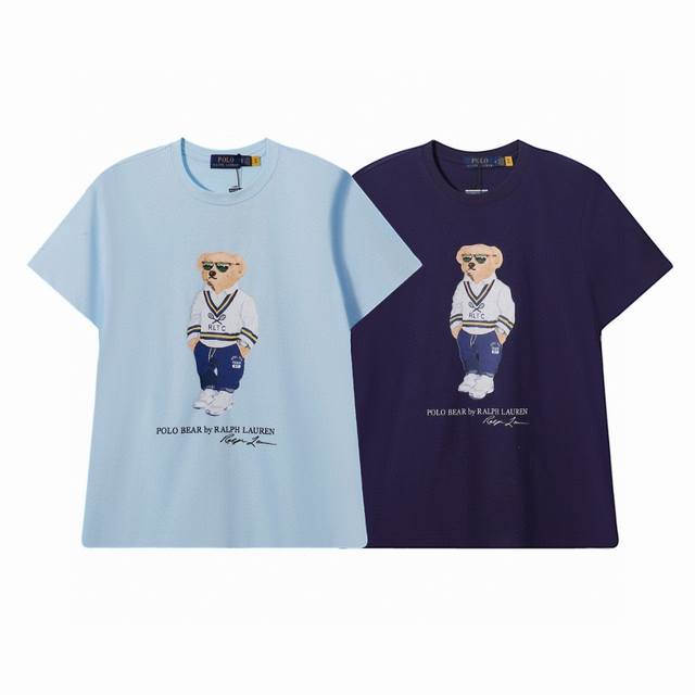 特价 缺L其他齐可售后 顶级品质 拉夫劳伦Ralph Lauren新款小熊印花短袖 圆领的设计，修饰脖颈线条和脸型，增加日常中的精致感，整体给出一种慵懒休闲风，