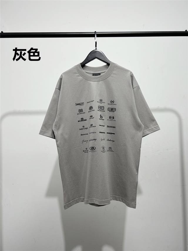 高版本，质量很好！巴黎世家 Balenciaga男女同款胸前背后经典品牌Logo印花，短袖T恤！此款尺码偏大，最小Xs穿到 斤左右！最大穿到200多斤！巴黎可乐