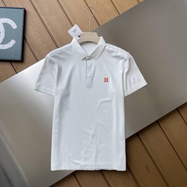 专柜还原顶级复刻版 Hermes 爱马仕，25Ss夏季新款男士商务休闲短袖三粒磁铁暗扣 Olo衫，非常简约有型的一款翻领 Olo衫，无论是质感还是款型都非常高端