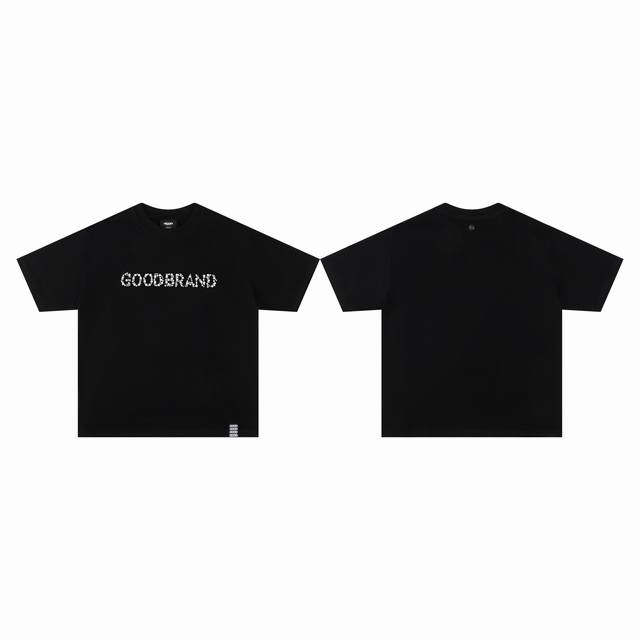 Goodbrand 字母珠片标语珍珠亮片短袖T恤 原版包装 三标齐全 背后最新黑色纽扣 均原版还原定制 280克纯棉双砂面料 所有面料均已提前做过缩水 品质第一