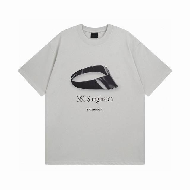 Balenciaga 巴黎世家2025 Ss 墨镜前后直喷印花短袖T恤 本市场No.1的质量 真正天花板品质 全部原版开发注意细节图 避免被盗图商家混发 正确2
