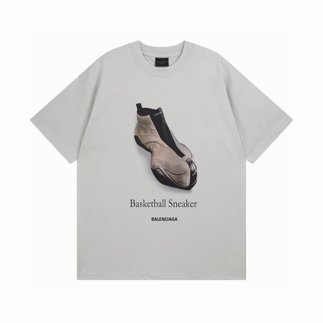 Balenciaga 巴黎世家2025 Ss 鞋履前后直喷印花短袖T恤 本市场No.1的质量 真正天花板品质 全部原版开发注意细节图 避免被盗图商家混发 正确2