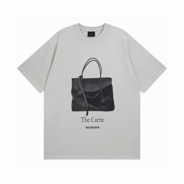 Balenciaga 巴黎世家2025 Ss 手提包前后直喷印花短袖T恤 本市场No.1的质量 真正天花板品质 全部原版开发注意细节图 避免被盗图商家混发 正确