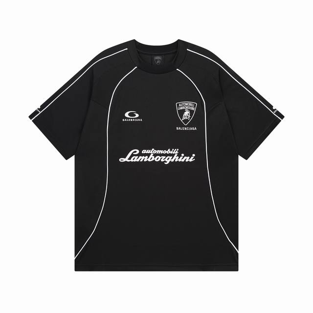 Balenciaga 巴黎世家2025 Ss 最新款联名兰博基尼Lamborghini球服短袖T恤 本市场No.1的质量 真正天花板品质 前后面印花刺绣左右袖绣