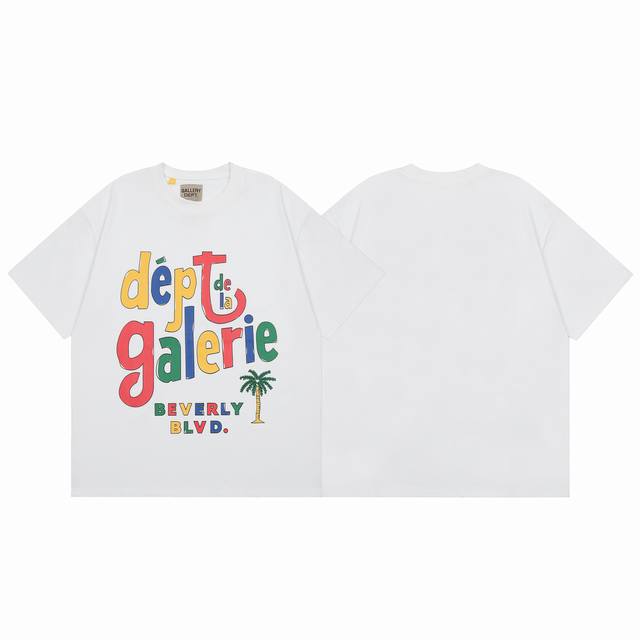 Gallery Dept 彩色泼墨涂鸦 美式简约休闲潮流百搭高街宽松短袖T恤 面料：300G双纱精梳紧密赛络纺重磅纯棉 工艺：Os宽松版型偏大，重磅质感精梳棉面