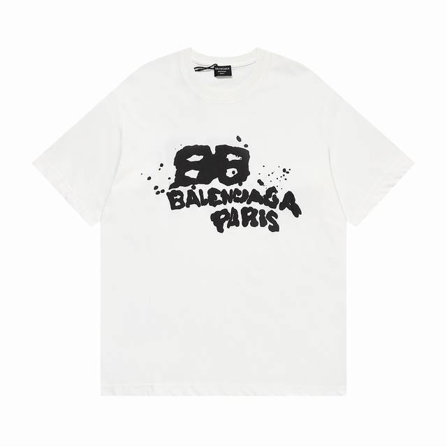 款名：Balenciaga巴黎世家泼染23Ss限定款短袖 小红书热门爆款｜明星网红同款穿搭 1面料采用220克纯棉双纱面料 柔软亲肤、透气性强，定位裁剪工艺Ov