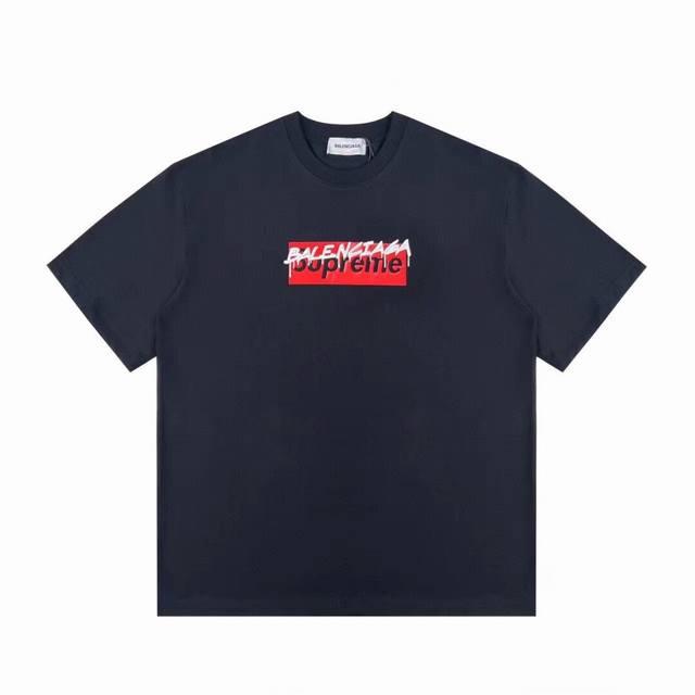 Balenciaga 巴黎世家 × Supreme联名合作款立体印花休闲圆领短袖T恤