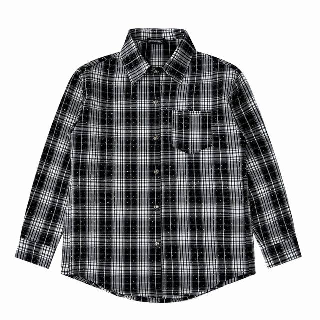 Chromehearts Ch克罗心满天星烫钻衬衫夜店必备款 夏天透心凉 夜店必备款 我就问这个新款谁不爱啊小仙女必备款 黑色男生也是可以穿的哦 Bulingb