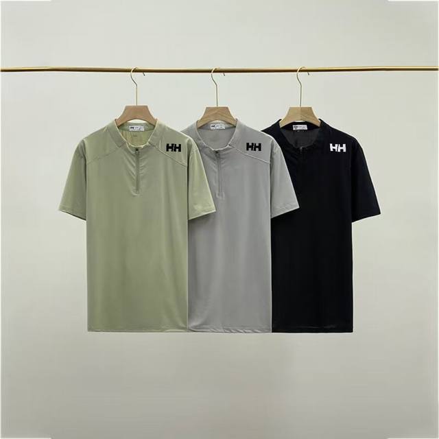 Helly Hansen Hh海丽汉森夏季男士速干半拉链短袖T恤让你穿出冷空气 #会呼吸的夏日战袍50℃+高温？这件 会呼吸 的冰丝T恤让你体感直降5℃！采用创