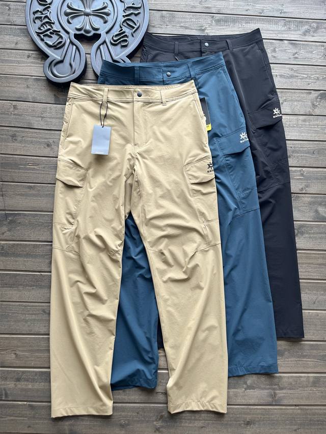 高端货凯乐石多口袋速干工装 颜色：黑色 卡其 蓝色 尺码：M-3Xl 多口袋设计：设有前袋、侧袋、后袋等多个口袋，方便存放手机、水壶、钥匙等各种小物品，且口袋设
