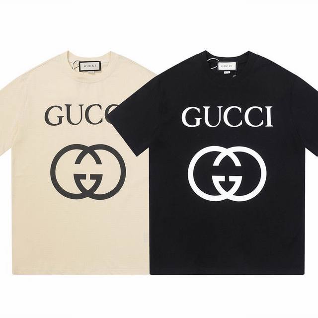 Gucci古驰 春夏新款基础字母Logo短袖T恤 面料：240克双纱高密度纯棉面料 - 工艺: 整件衣服采用精密压花工艺 - 男女同款均可驾驭 - 尺码： M