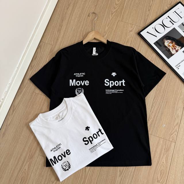 尺码S到3Xl 迪桑特经典基础款胸前标语字母Logo情侣款短袖T恤，你值得拥有绝佳夏季穿搭必备单品 经典百搭永不过时系列，男女同款 情侣可搭 甄选纯棉240G双