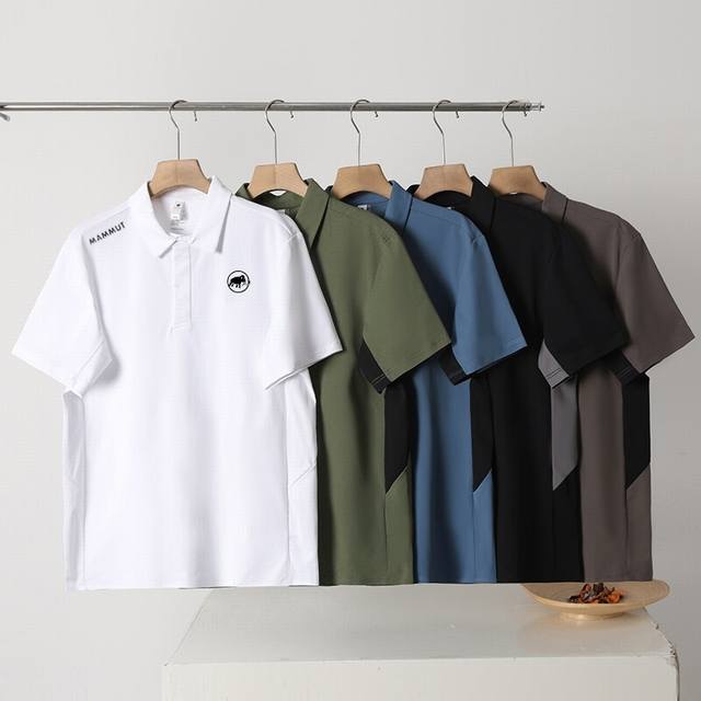 Mammut 猛犸象25Ss夏季新款男士冰丝凉爽短袖Polo衫！ 高品质！最新科技冰丝面料！排汗强 弹性大，速干效果非常好！ 经典翻领Polo衫、又时尚又运动！