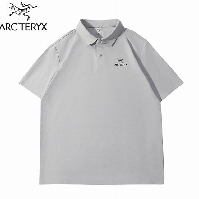 高品质， Arc'teryx始祖鸟新款男士翻领无痕冰丝短袖Polo衫！高端抗皱苹果香T恤衫！爽滑亲肤，悬垂透气，舒适感非常好！胸前高温压烫Logo，整体简约百搭