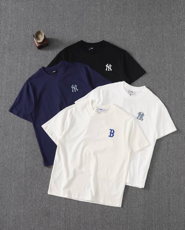 Mlb 男女情侣老花系列运动T恤大Logo休闲短袖25春夏季新款 三标齐全，吊牌可以扫码验证，一衣一码！原厂包装！领口压条保证舒适性！高端品质2025Mlb N