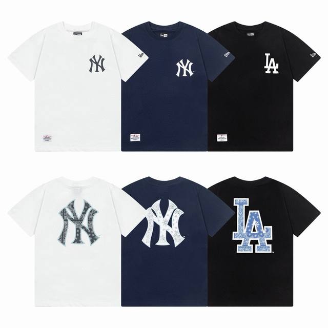 此款只代发，匿名 售后正常退 New Era × Mlb联名印花T恤｜三色秒杀 专柜正品 1 ** 顶流联名 自带身份牌 ** New Era潮流标+Mlb官方