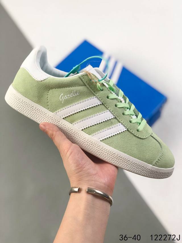 真标带半码！ 阿迪达斯Adidas Originals Gazelle 三叶草复古防滑耐磨低帮运动板鞋 尺码:如图 Id:122272J