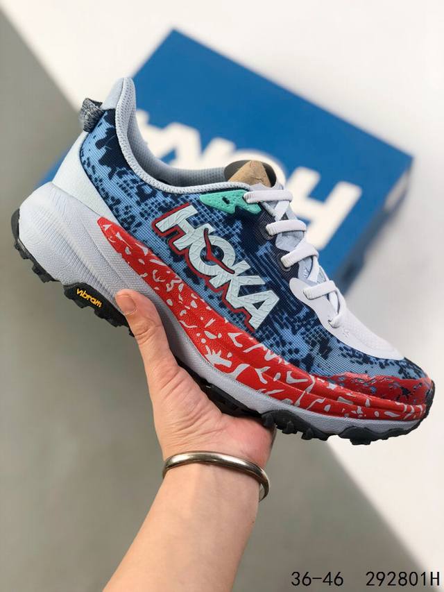 公司级带半码！ Hoka One One Speedgoat 6 户外越野跑步鞋 飞速羚羊 6.0系列 新一代工程网纱鞋面 在确保鞋面稳定性的同时减少了固定胶条