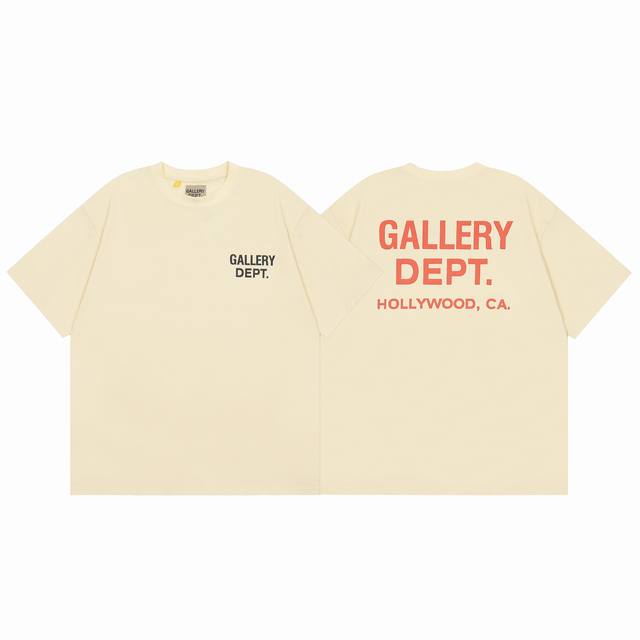 Gallery Dept 经典基础字母 美式简约休闲潮流百搭高街宽松短袖T恤 面料：300G双纱精梳紧密赛络纺重磅纯棉 工艺：Os宽松版型偏大，重磅质感精梳棉面