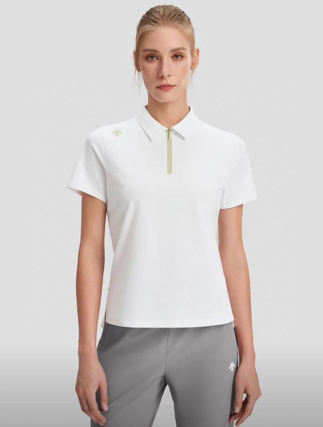 原版复刻 Descente 迪桑特Ss25官方女士短袖Polo衫高尔夫凉感速干Polo衫女 原版一致 原版面料 双重凉感黑科技，简约质感，轻松驾驭炎热夏季！ 代