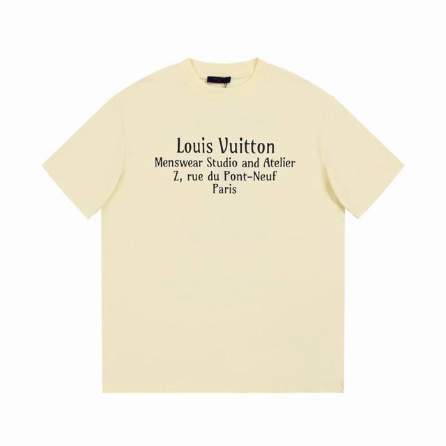 Lv路易威登Louis Vuitton 驴家1V 经典胸前字母后背大Logo半袖T恤短袖 男女同款 情侣款 宽松版型 小红书热门爆款｜明星网红同款穿搭 1面料采