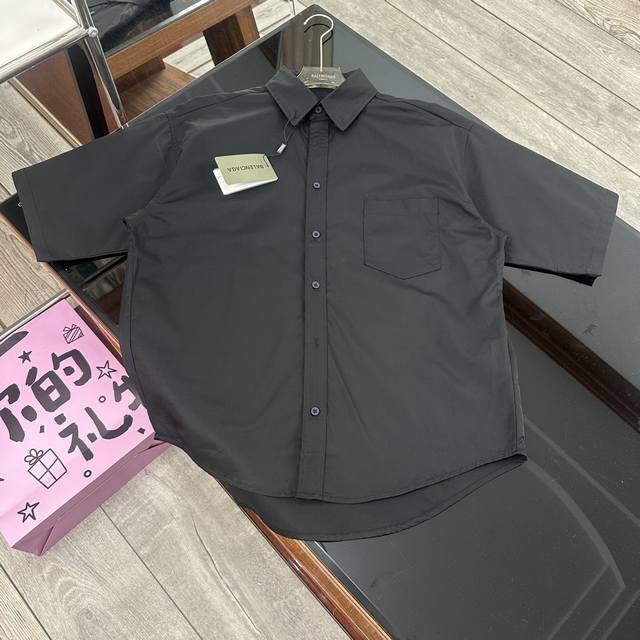 Balenciaga 巴黎世家涂鸦模糊可乐海浪衬衫短袖半袖衬衫男女同款｜B77 可乐喷墨风，波浪可乐海浪经典恶搞涂鸦，潮流感拉满 新式Os裁剪，慵懒随性，自带松