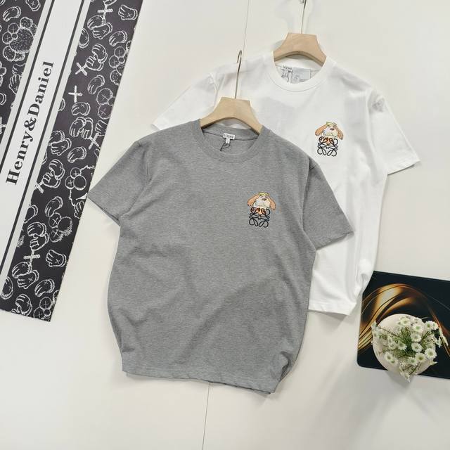 尺码Xs-L精选好货 2025夏装新品Loewe 罗意威短袖T恤茵茵狗刺绣情侣短袖 面料经过2次高温缩水固色 不变形不缩水不起球 正确Os版型 不省面料 只做穿