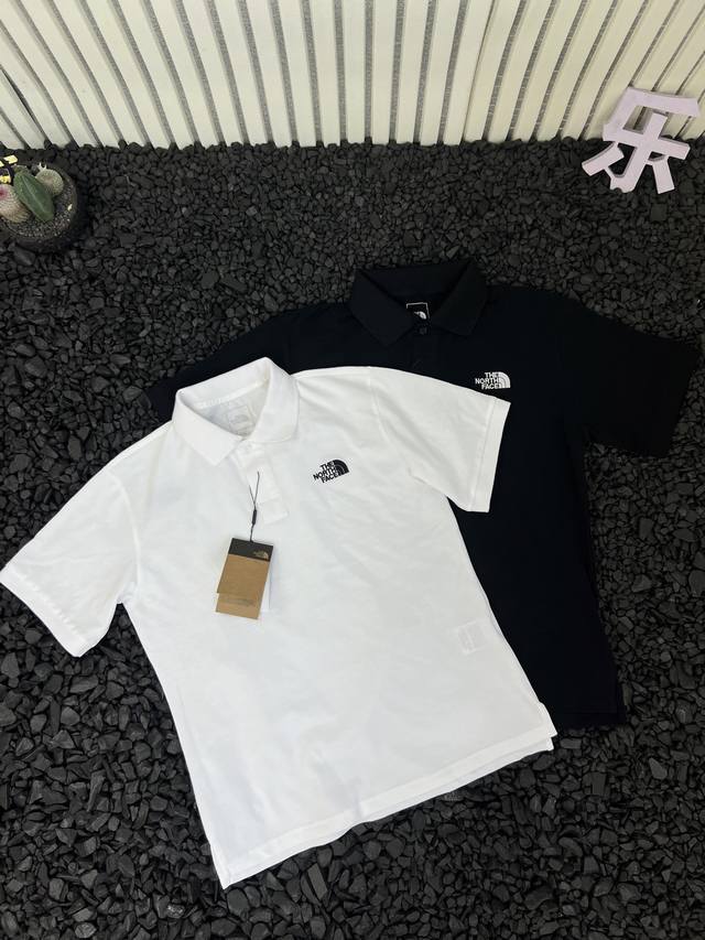 Thenorthface25Ss北面 Tnf夏季新款纯色胸口Logo刺绣休闲宽松透气亲肤翻领Polo衫短袖T恤 - 采用240克全棉珠地棉面料、定制纽扣顶级通货