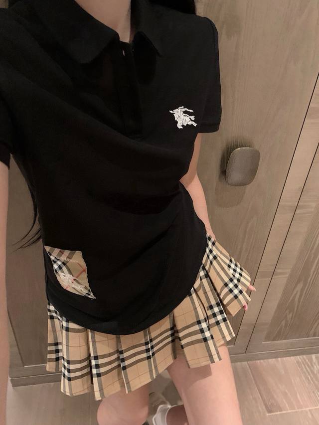 Burberry 巴宝莉Bbr战马刺绣Polo衫短袖T恤 款号：25670505848 颜色：黑色 白色 尺码：Sml S码80-95斤 M码95- 斤 L码