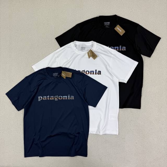 巴塔哥尼亚25新款Patagonia Cool Daily Graphic C1速干男款短袖T 巴塔哥尼亚 Patagonia 户外速干短袖，经典三色 简约Lo