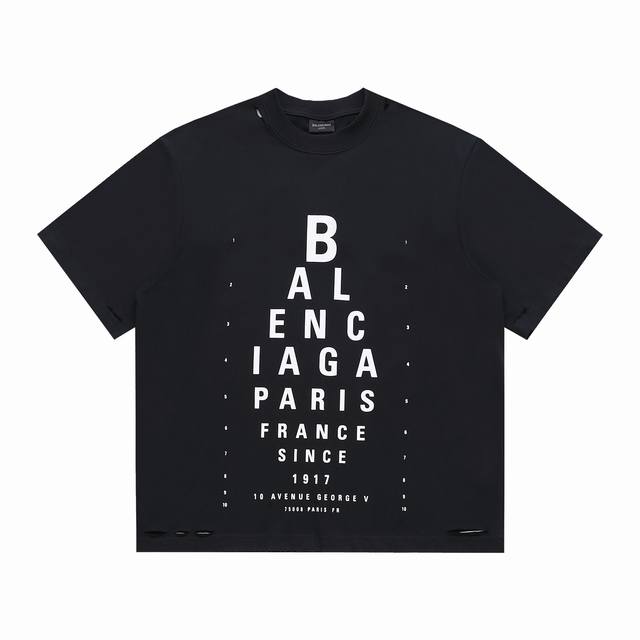 顶级最高版本 尺码偏大 B家 巴黎世家 Balenciaga 经典Logo重工艺印花圆领半袖T恤短袖 男女同款 情侣款 宽松版型 最高版本 原版面料 高版本 高