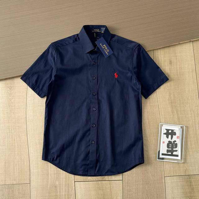 拉夫劳伦六色衬衫短袖 Ralph Lauren-拉夫劳伦25Ss夏季新款纯色衫开衫短袖 科技面料能使棉纤维膨胀后收缩，比普通丝光面料 能提升30%以上光泽度，双